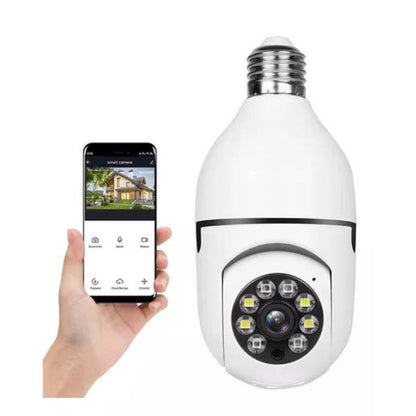Camara Tipo Bombillo Wifi Ip Rotica 360°
