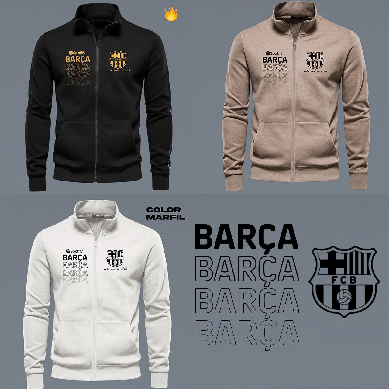 BUZO CUELLO ALTO BARCELONA ESTAMPADO